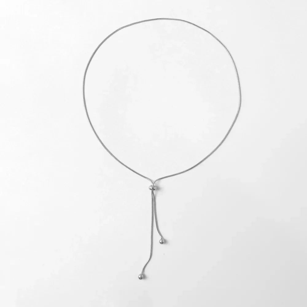 Adjustable Snake Chain Lariat Necklace - Veinci