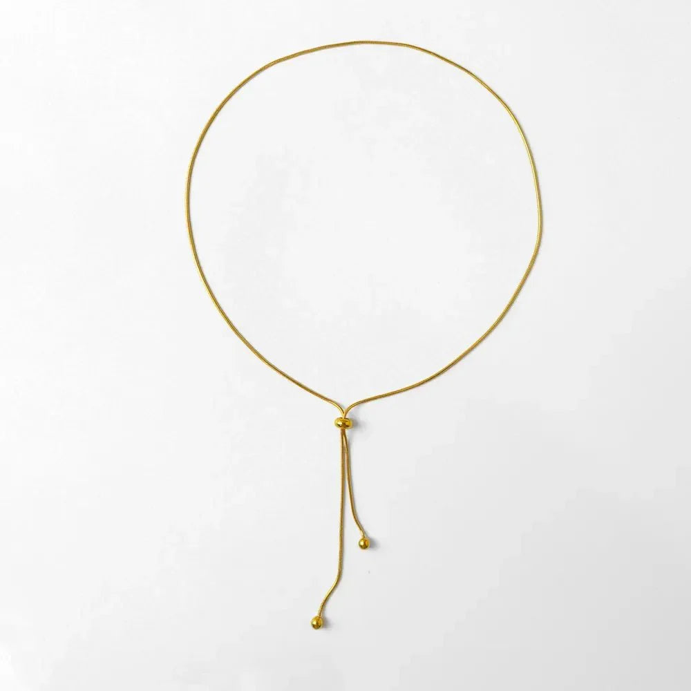 Adjustable Snake Chain Lariat Necklace - Veinci