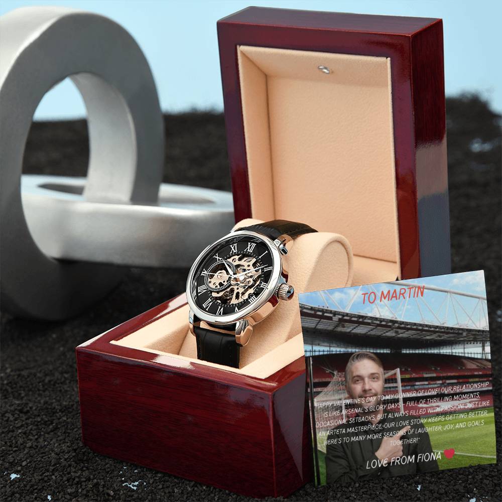 Mens Chronograph Watch With Custom Message Card