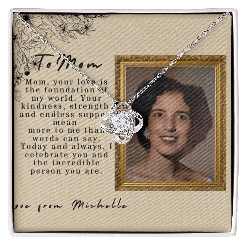 Love knot necklace personalised