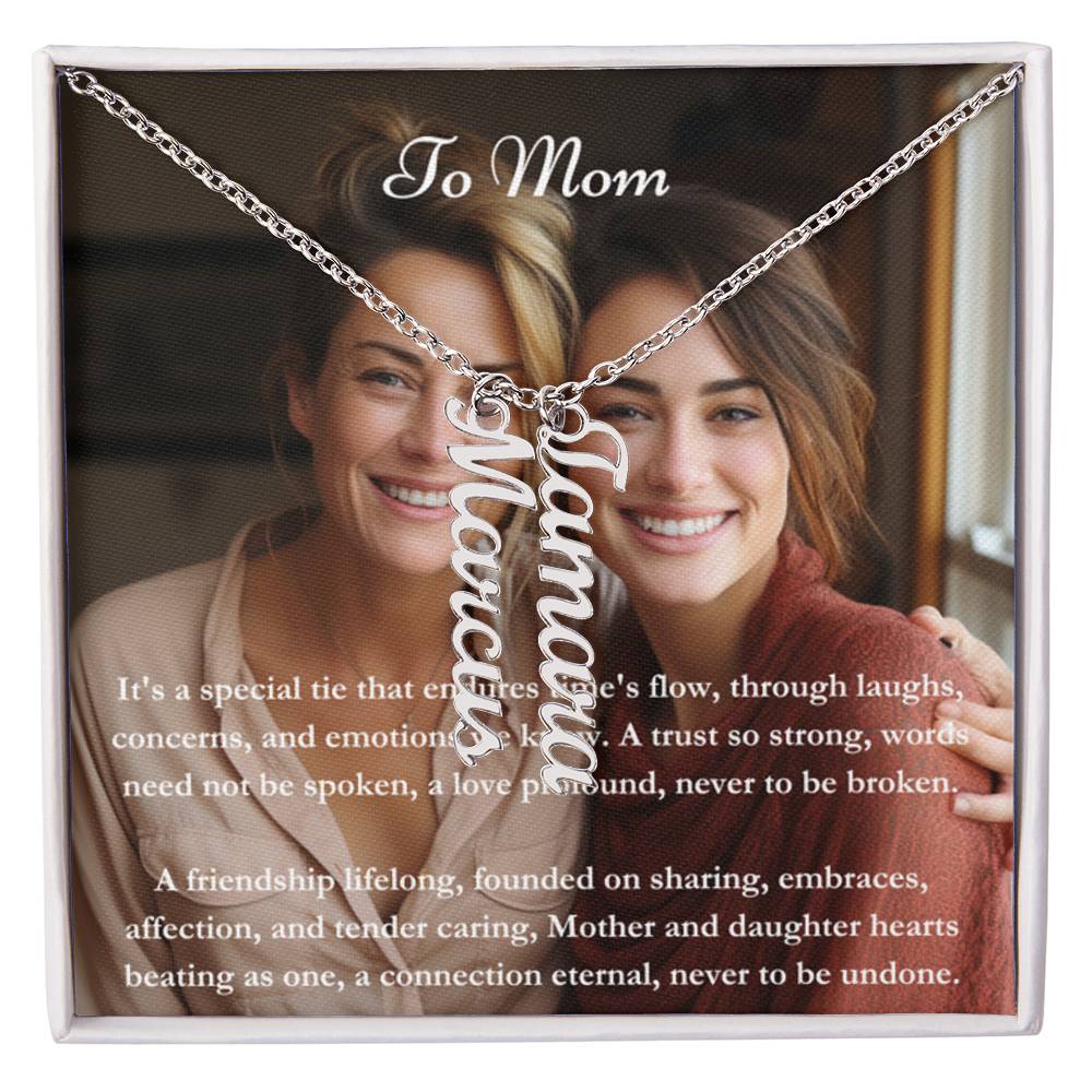 Carte de message photo personnalisée et collier de noms