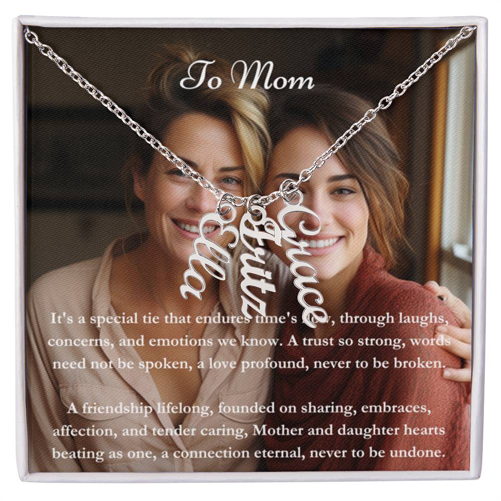 Carte de message photo personnalisée et collier de noms