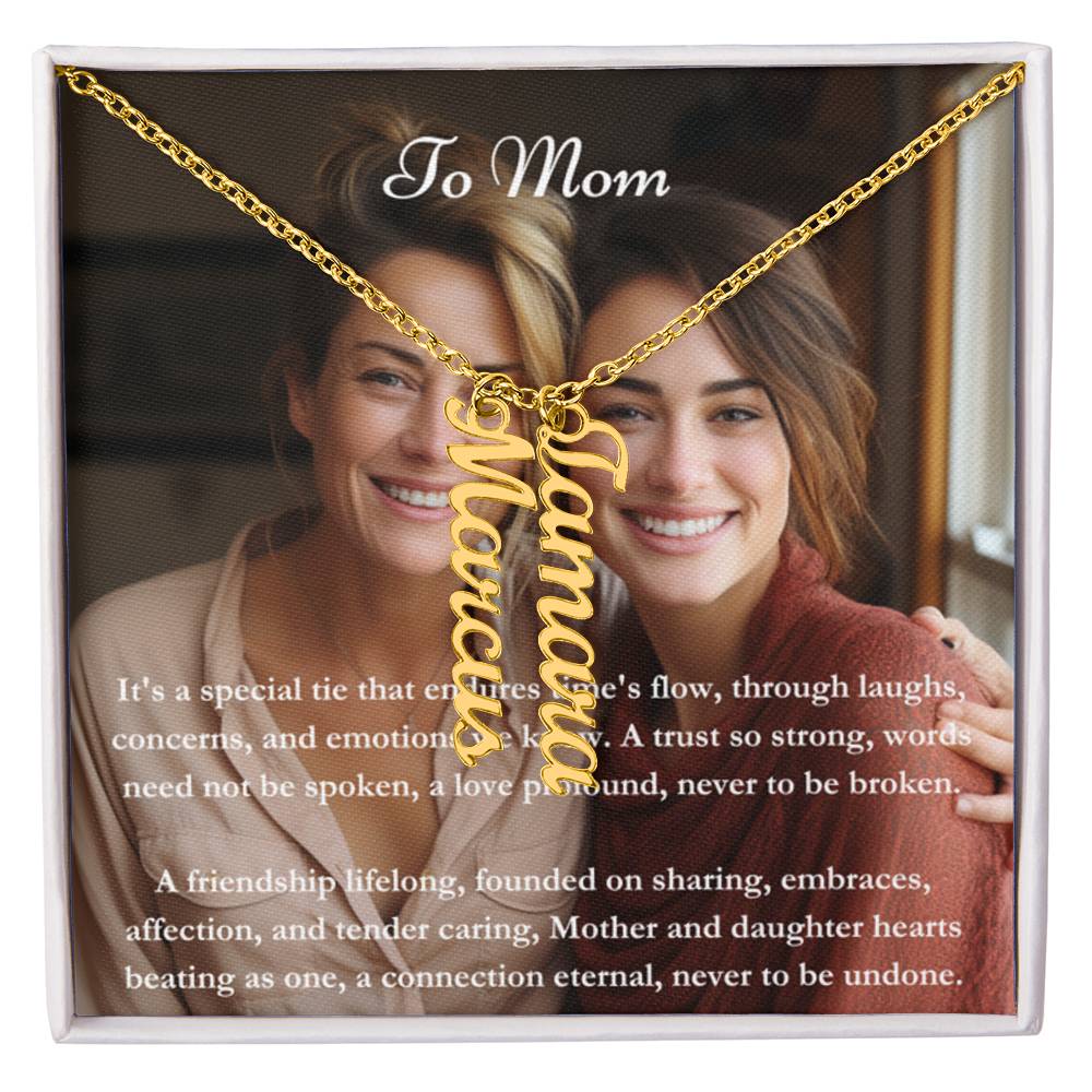 Carte de message photo personnalisée et collier de noms
