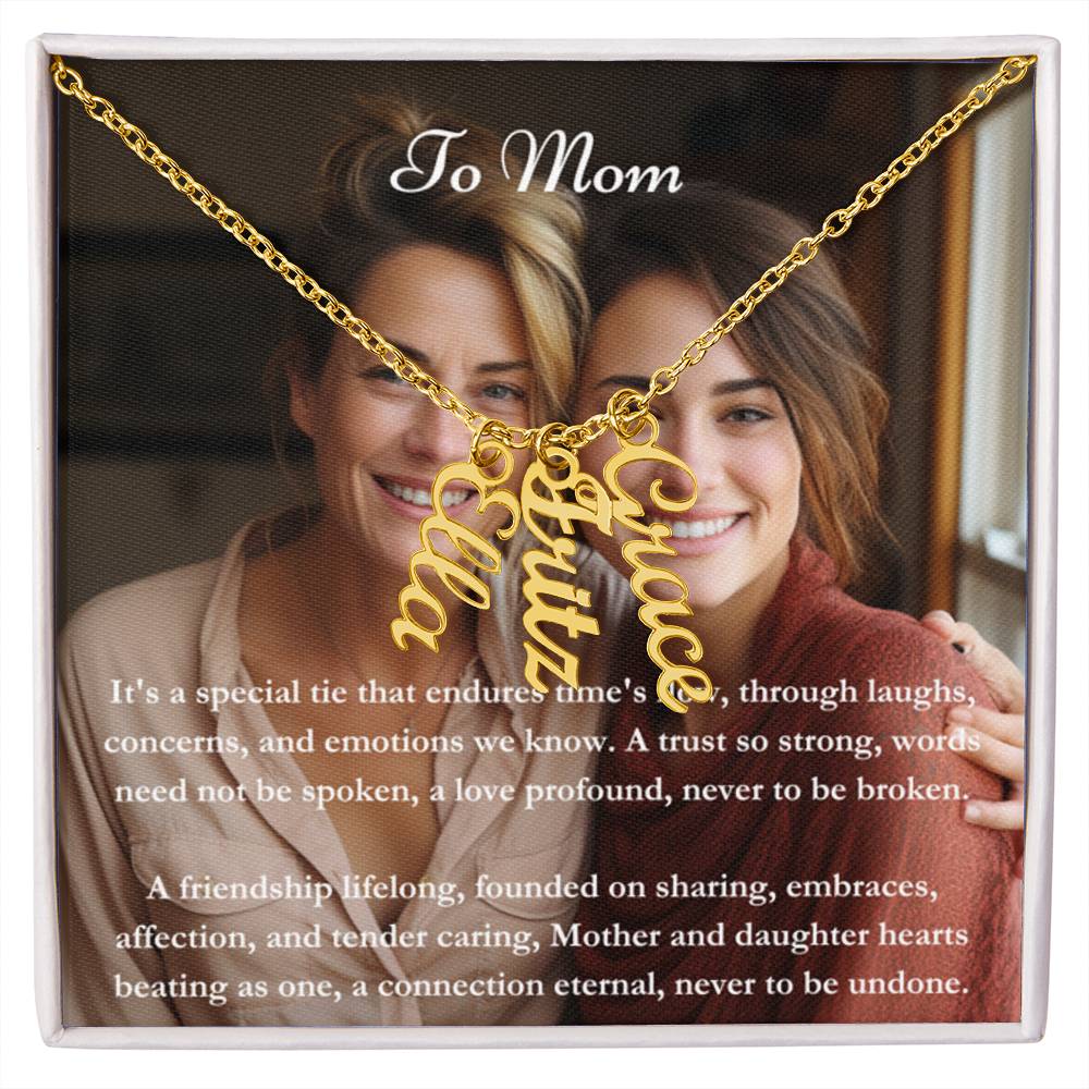 Carte de message photo personnalisée et collier de noms