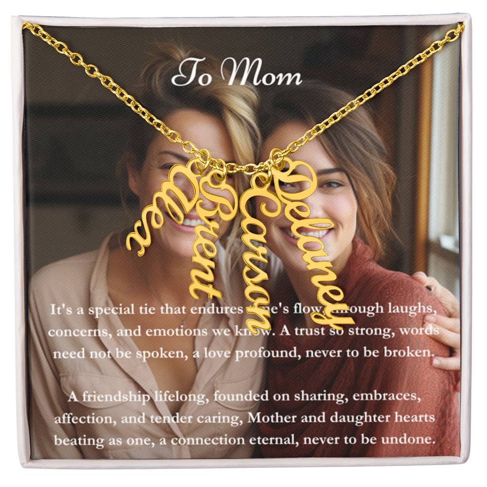 Carte de message photo personnalisée et collier de noms