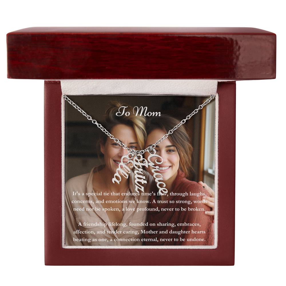 Carte de message photo personnalisée et collier de noms