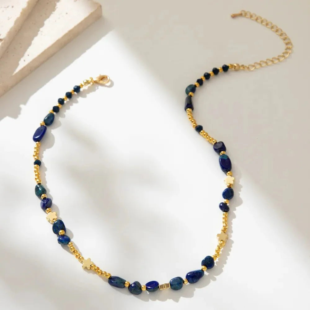 Azzurro Celestial Stone Star Necklace - Veinci