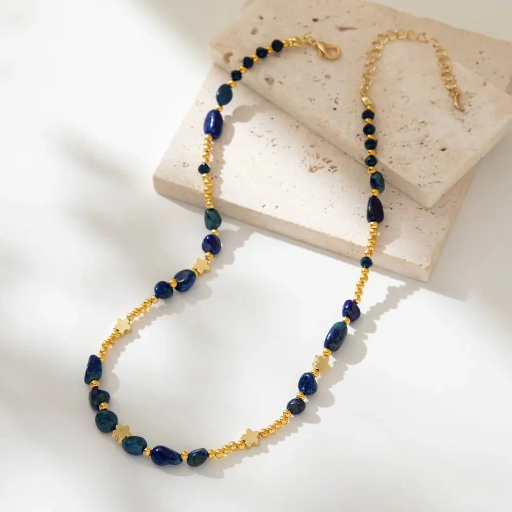 Azzurro Celestial Stone Star Necklace - Veinci