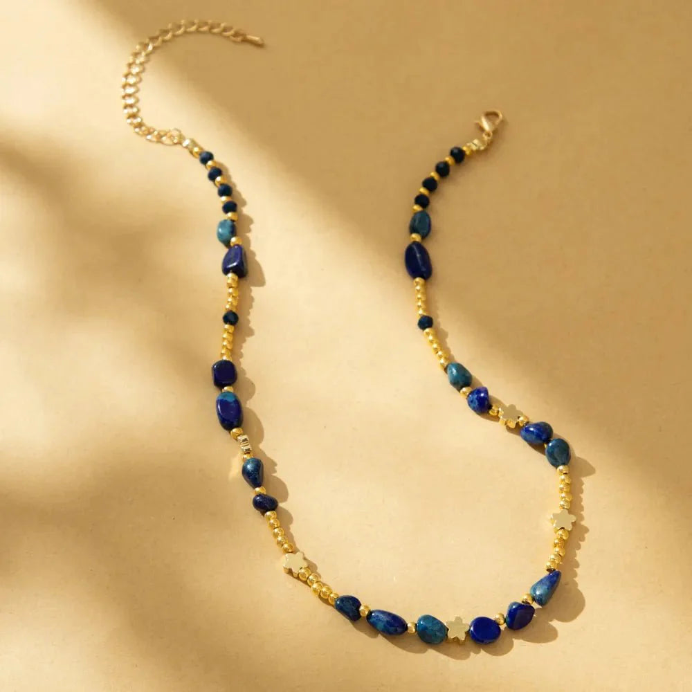 Azzurro Celestial Stone Star Necklace - Veinci