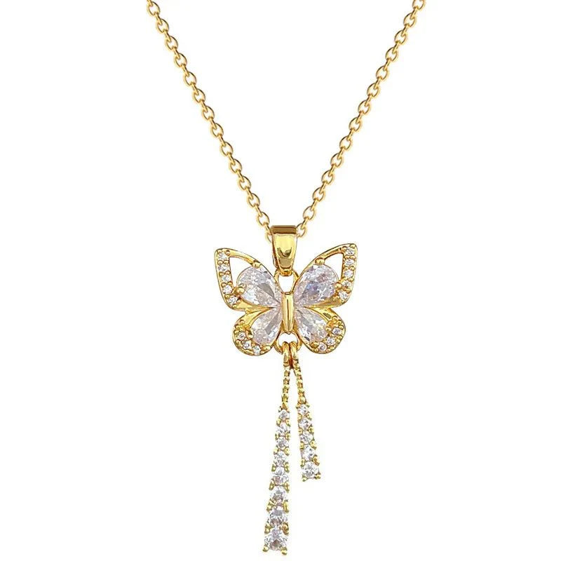 Charming Butterfly Diamond Dazzle Necklace - Veinci