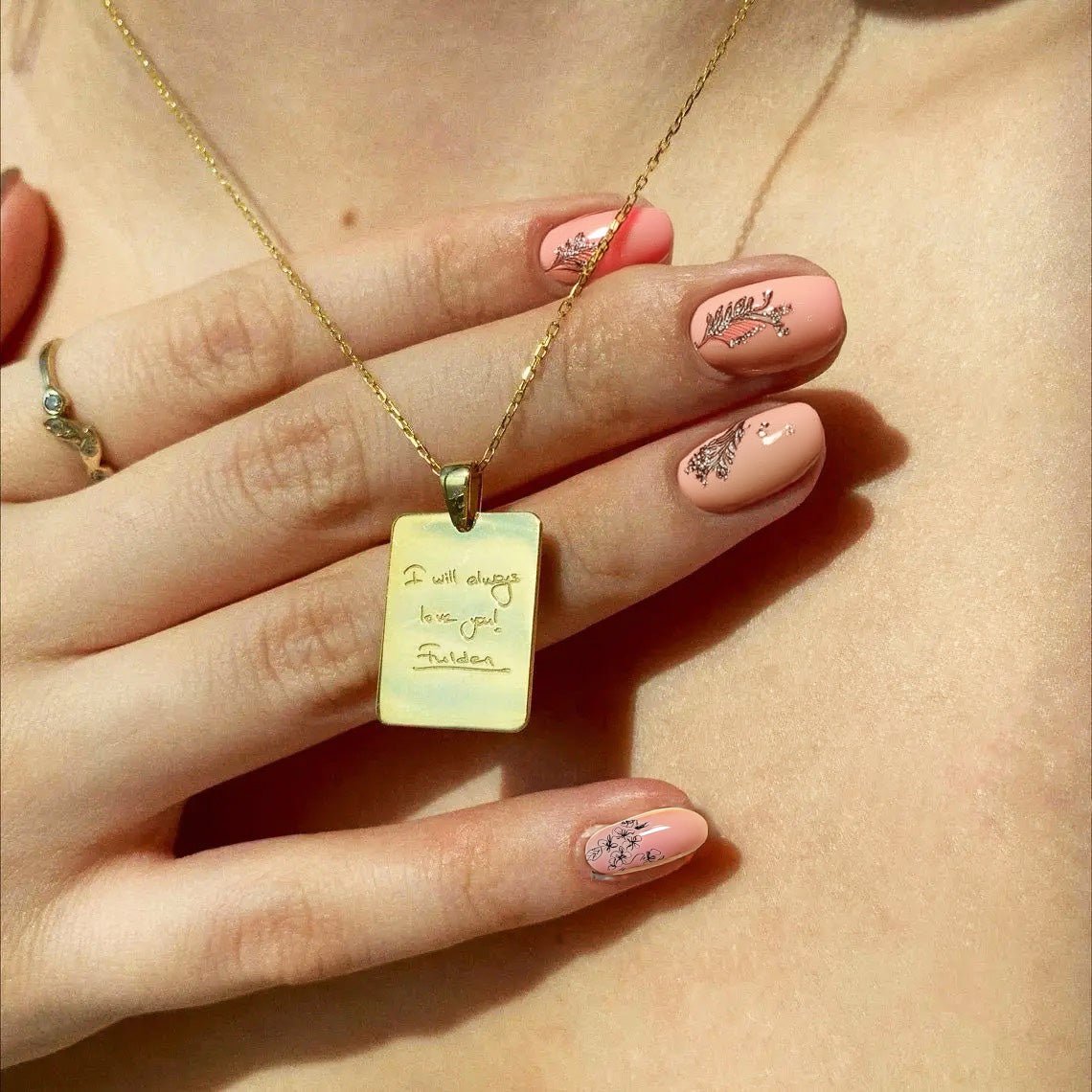 Customized Handwritten Note Necklace - Veinci