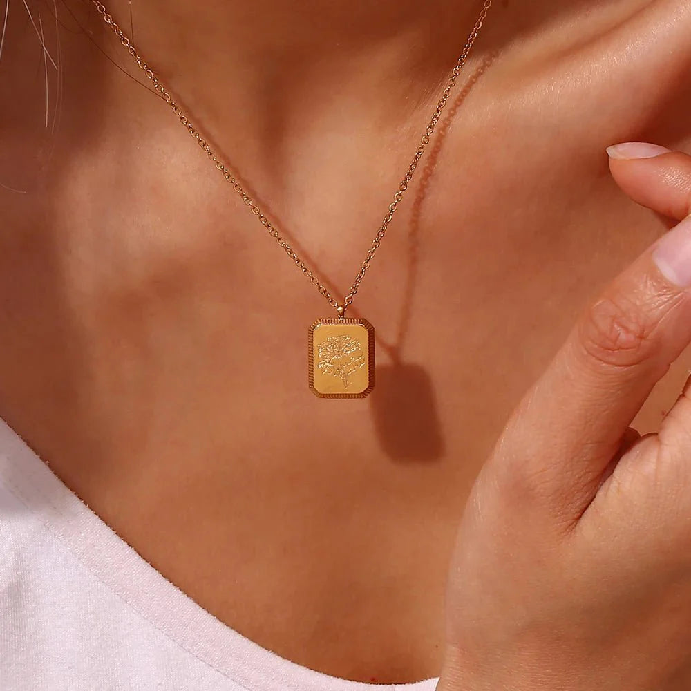 Dainty Birth Month Flower Necklace - Veinci