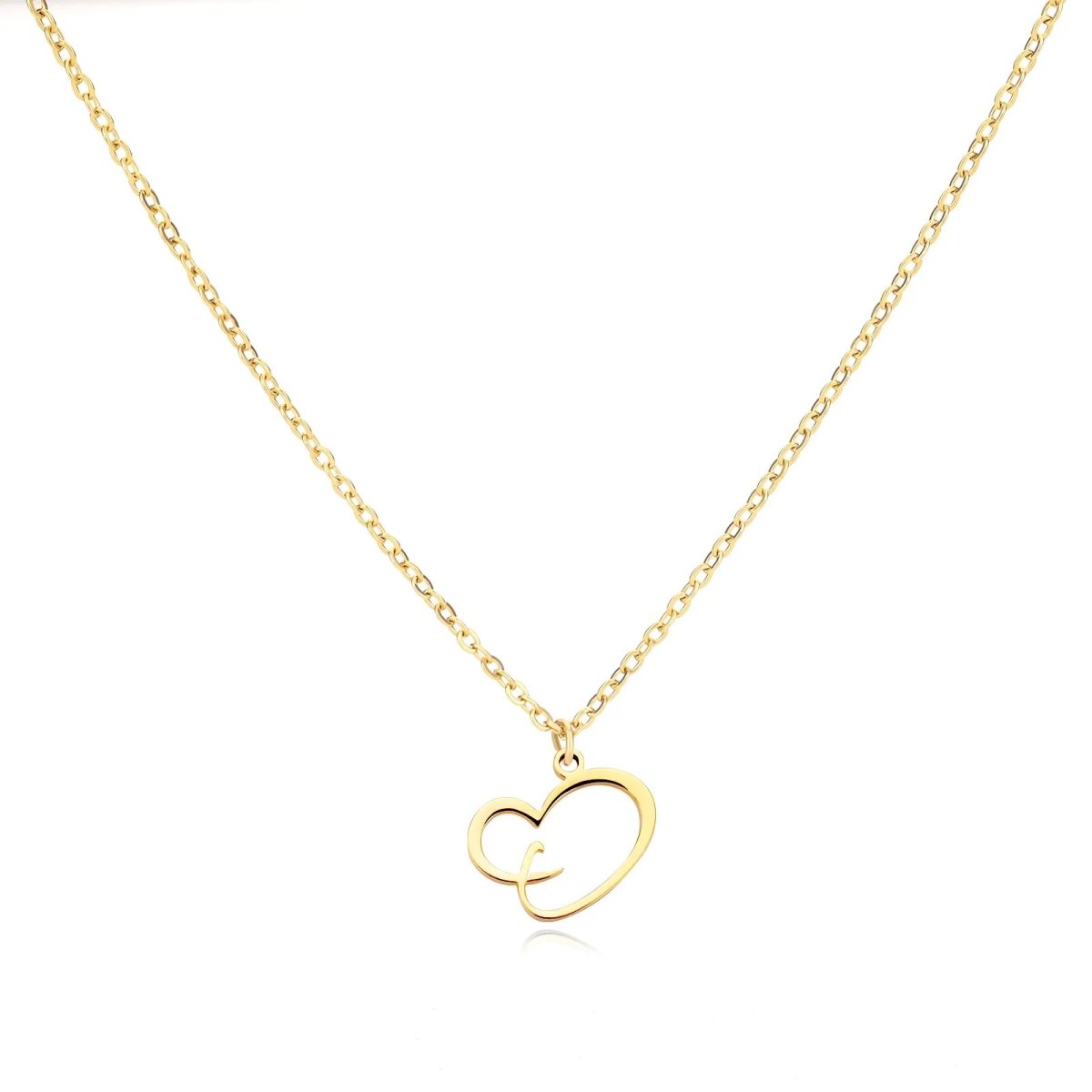 Dainty Custom Letter Heart Necklace - Veinci