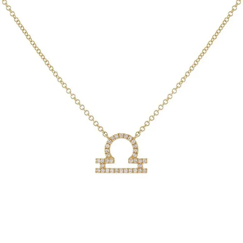Dainty Diamond Zodiac Sign Necklace - Veinci