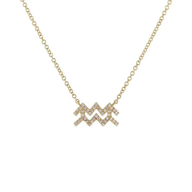 Dainty Diamond Zodiac Sign Necklace - Veinci