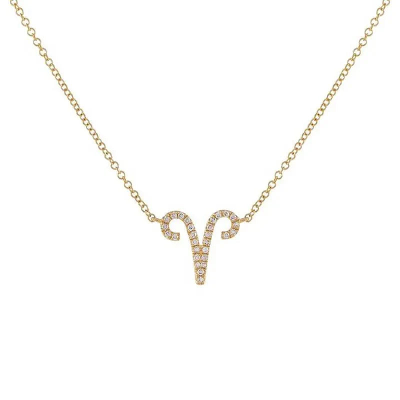 Dainty Diamond Zodiac Sign Necklace - Veinci