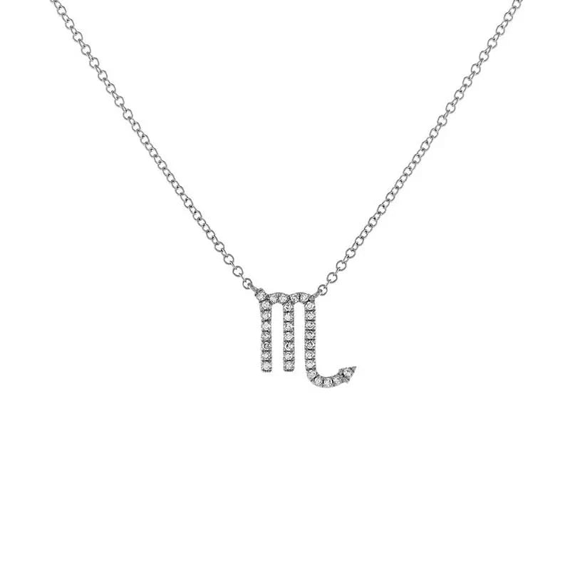Dainty Diamond Zodiac Sign Necklace - Veinci