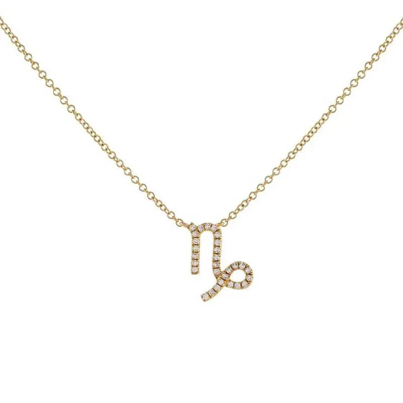 Dainty Diamond Zodiac Sign Necklace - Veinci