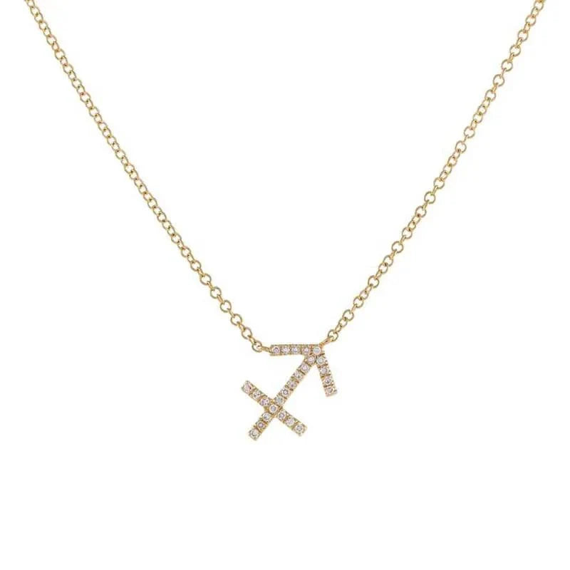 Dainty Diamond Zodiac Sign Necklace - Veinci