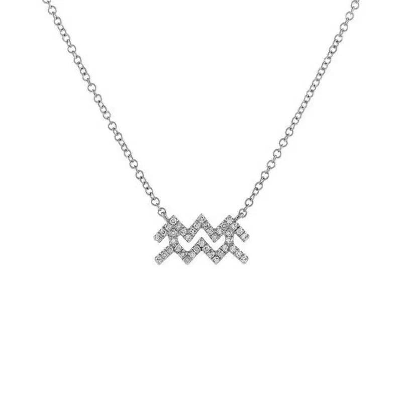 Dainty Diamond Zodiac Sign Necklace - Veinci