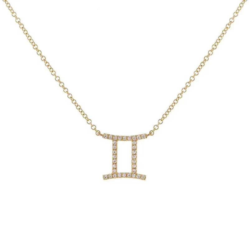 Dainty Diamond Zodiac Sign Necklace - Veinci