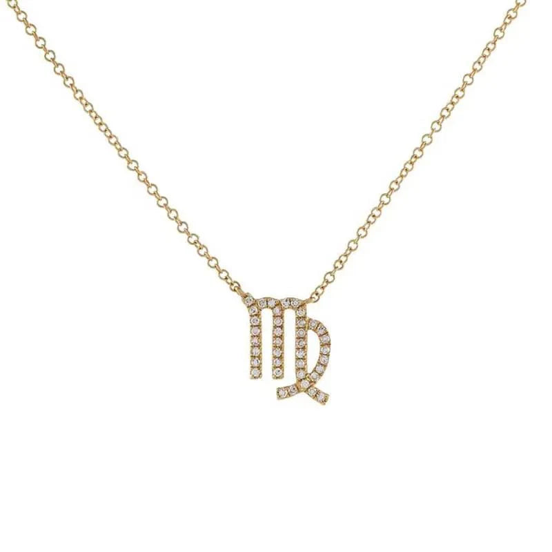 Dainty Diamond Zodiac Sign Necklace - Veinci