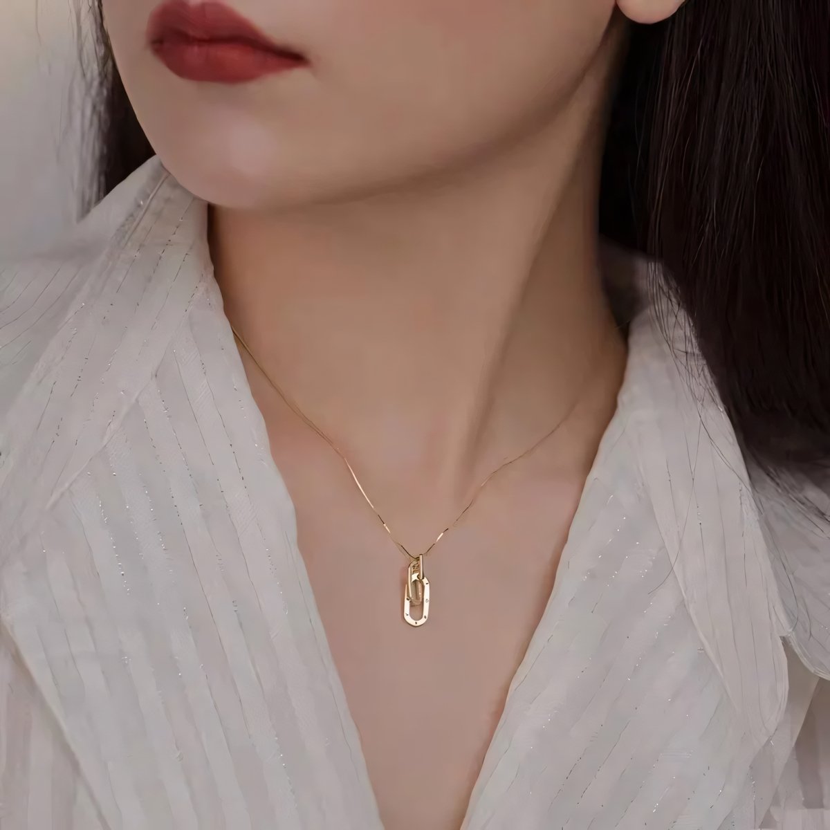 Dainty Forever Paperclip Love Necklace - Veinci