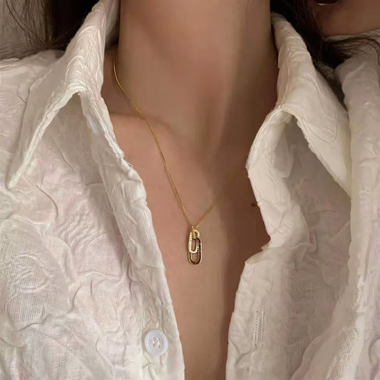 Dainty Forever Paperclip Love Necklace - Veinci