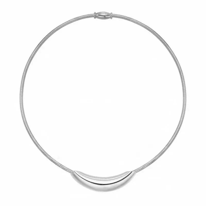Dainty Modern Curve Choker Necklace - Veinci