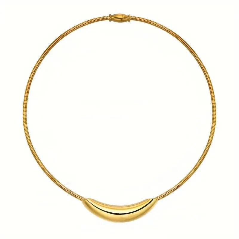 Dainty Modern Curve Choker Necklace - Veinci