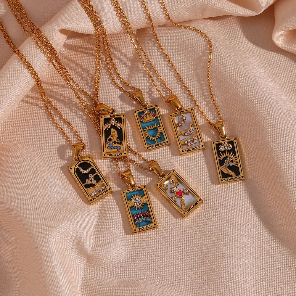Dainty Tarot Charm Necklaces - Veinci