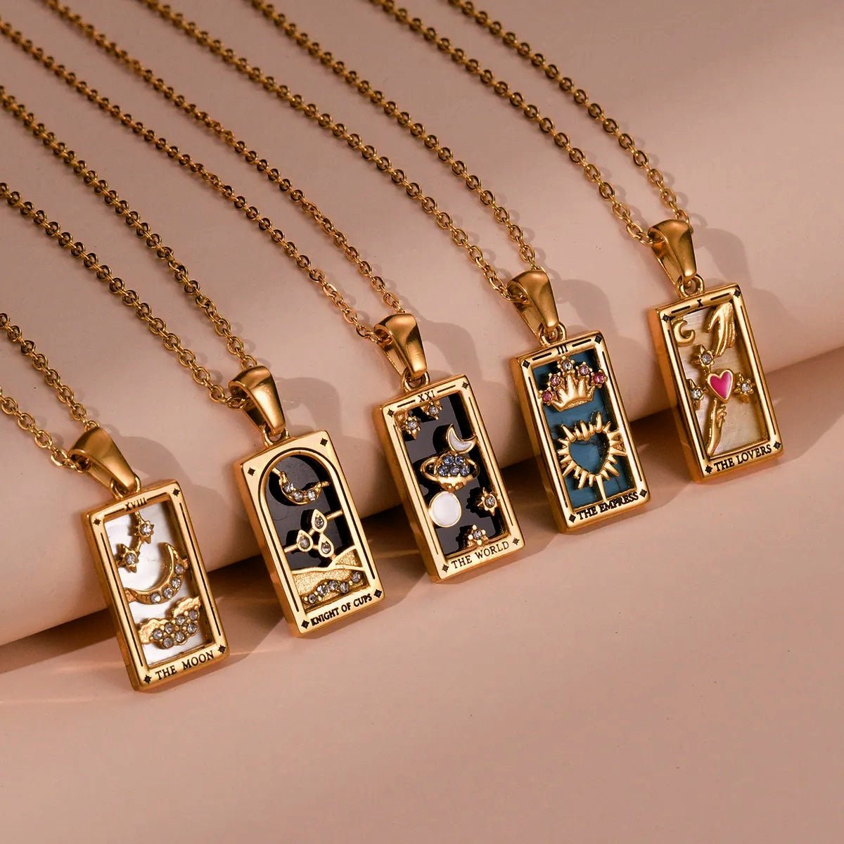 Dainty Tarot Charm Necklaces - Veinci