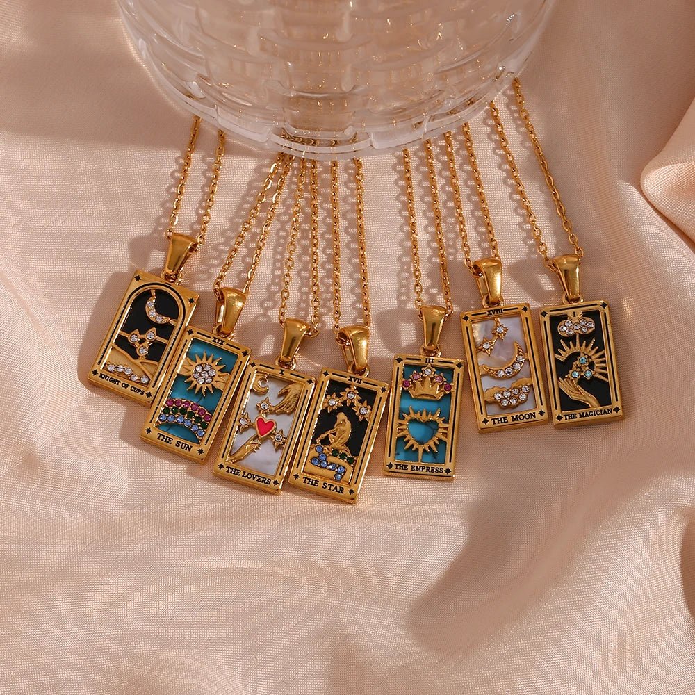 Dainty Tarot Charm Necklaces - Veinci