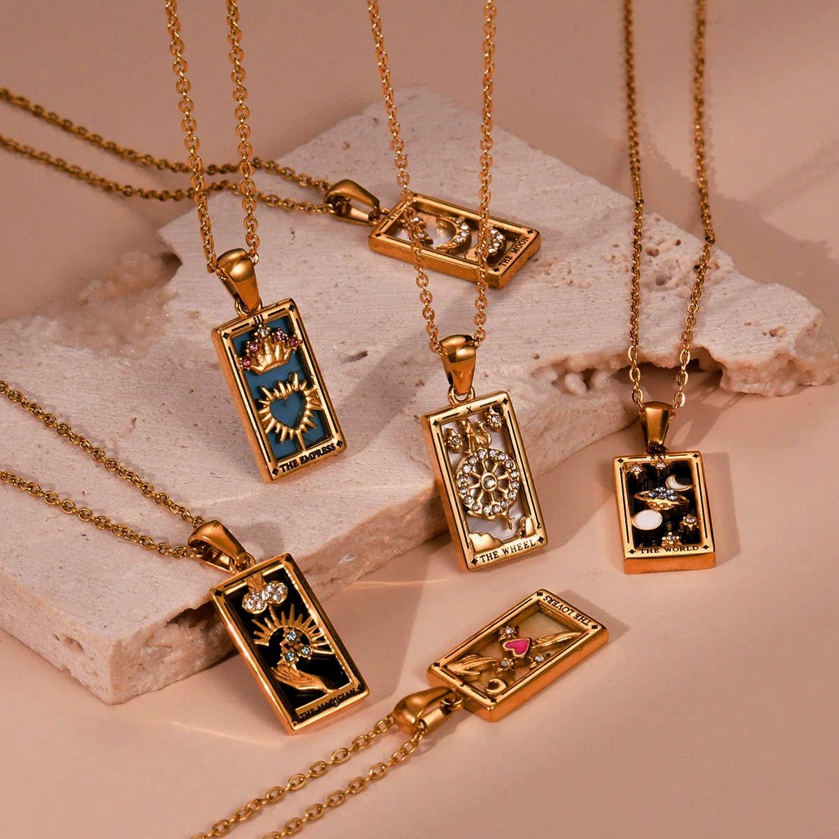 Dainty Tarot Charm Necklaces - Veinci