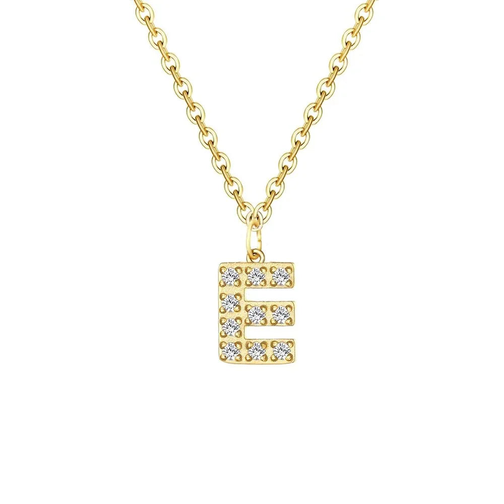 Dainty Zircon Letter Initial, Number, Symbol Chain Necklace - Veinci