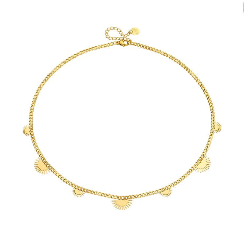 Half Sun Charm Necklace and Bracelet Set - Veinci