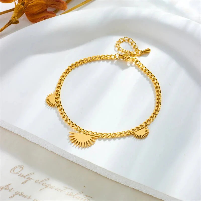 Half Sun Charm Necklace and Bracelet Set - Veinci