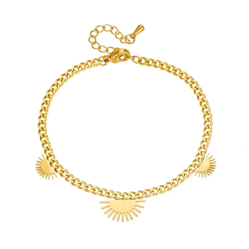 Half Sun Charm Necklace and Bracelet Set - Veinci