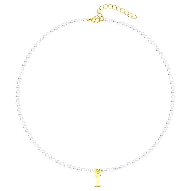 Elegant Gold Accented Pearl Letter Initiële ketting