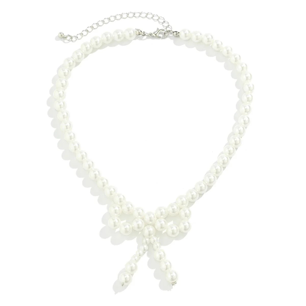 Iconic Dainty Pearl Bow Necklace - Veinci