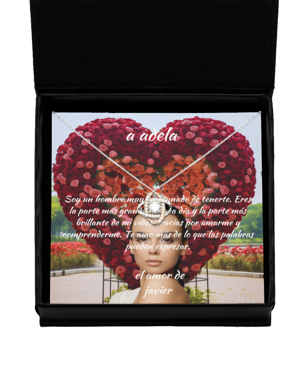 Exclusive Valentines Love Knot Necklace & Personalised Message Card.es