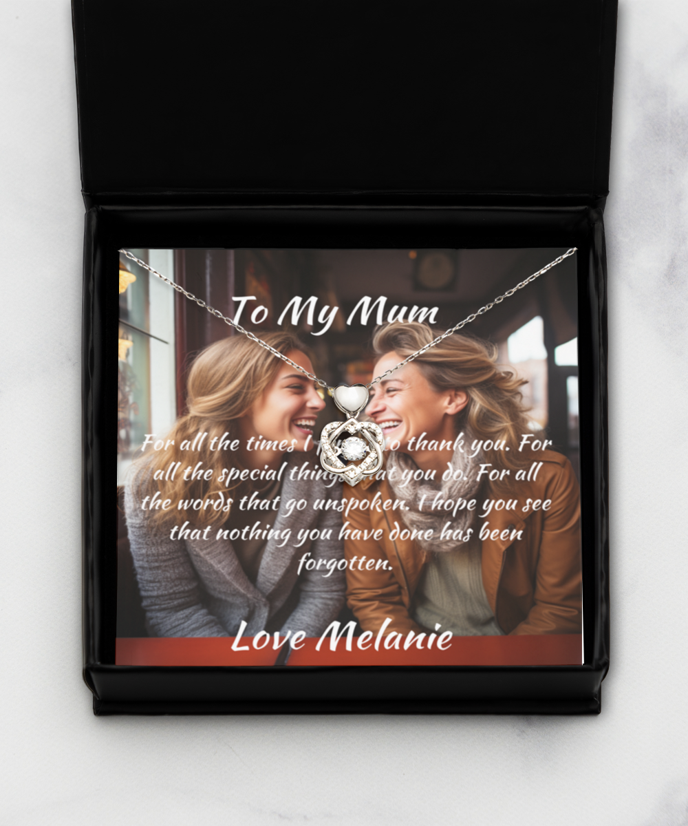 Mothers Day Gift Ideas, Mother & Daughter Message Card & Necklace