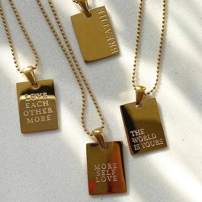 Positive Affirmation Engraved Necklaces - Veinci
