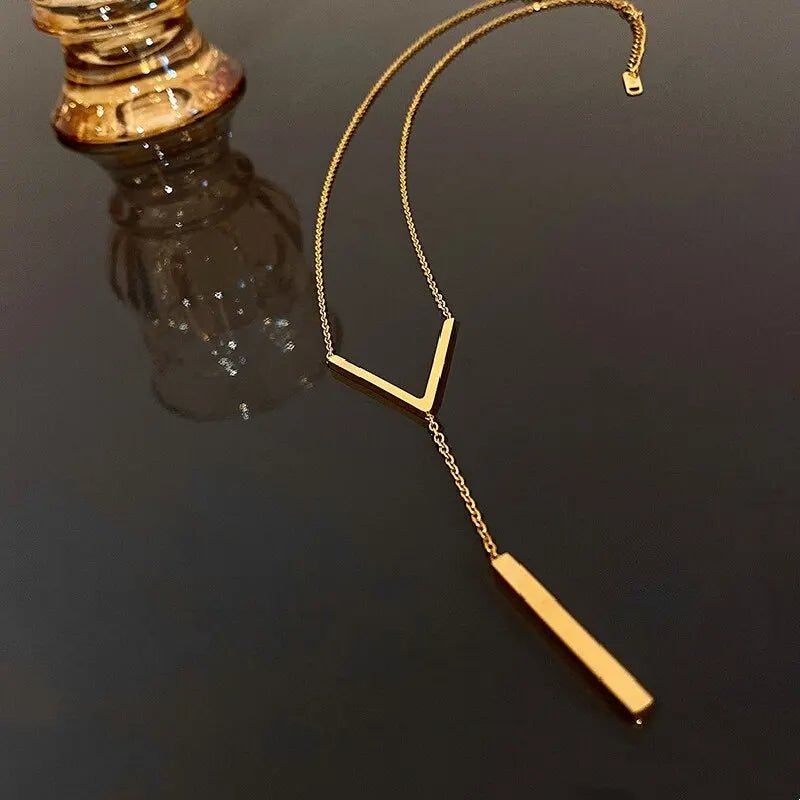 V Drop Lariat Necklace - Veinci
