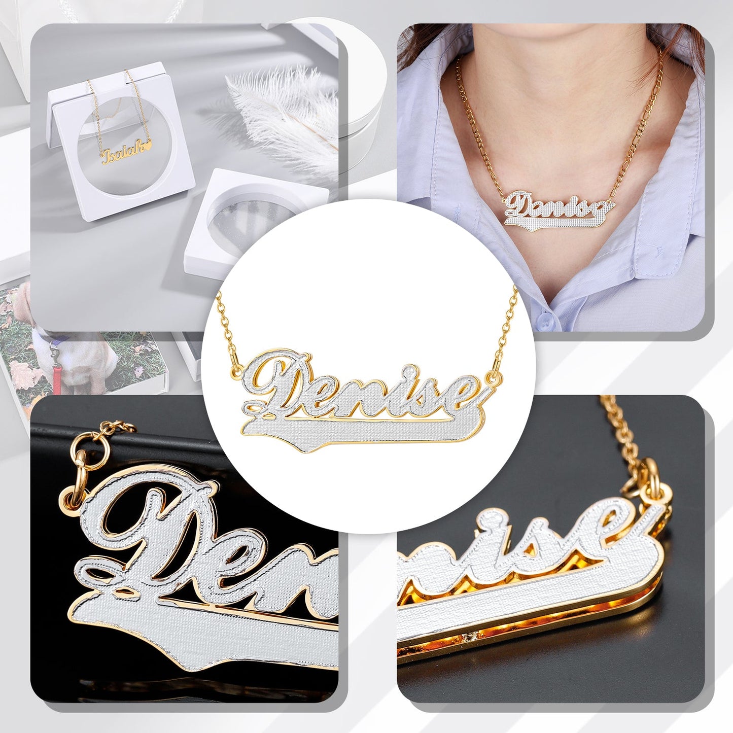 Double Gold Name Necklace