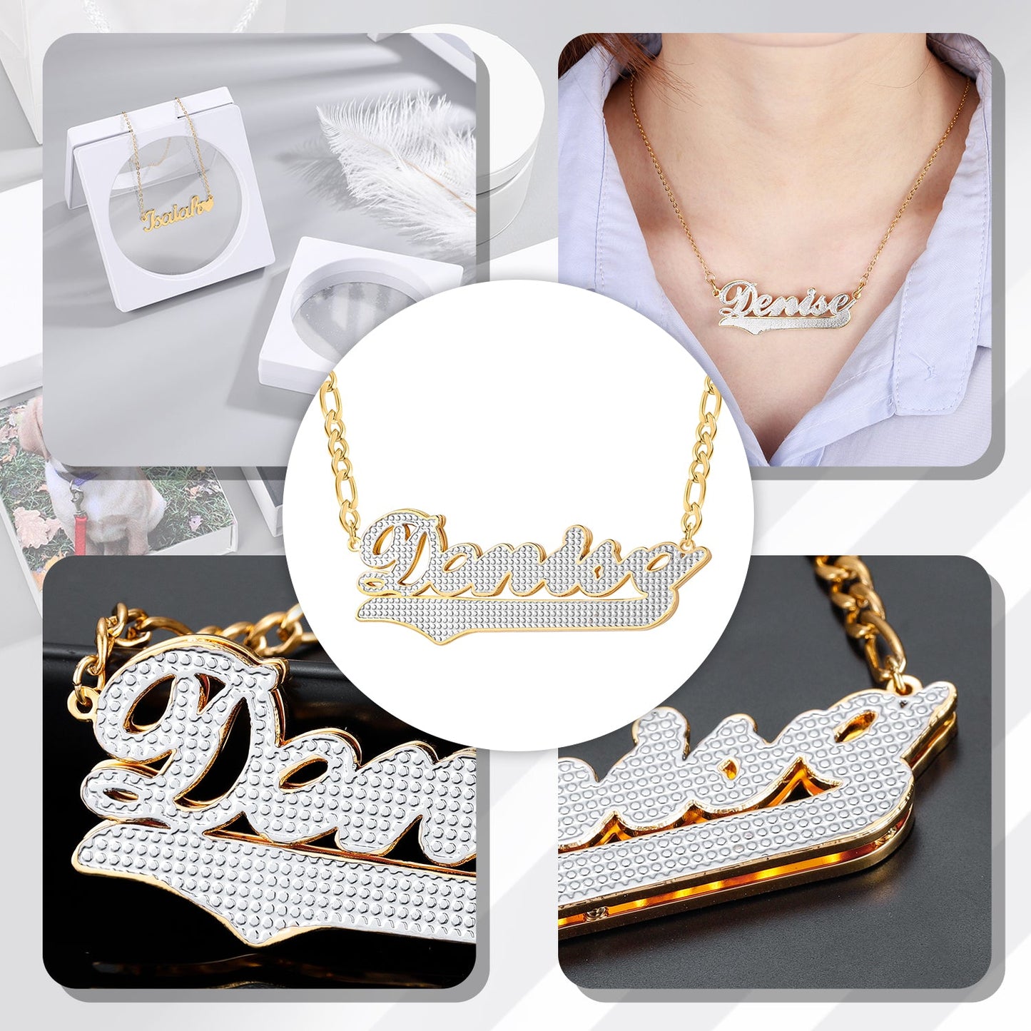 Double Gold Name Necklace