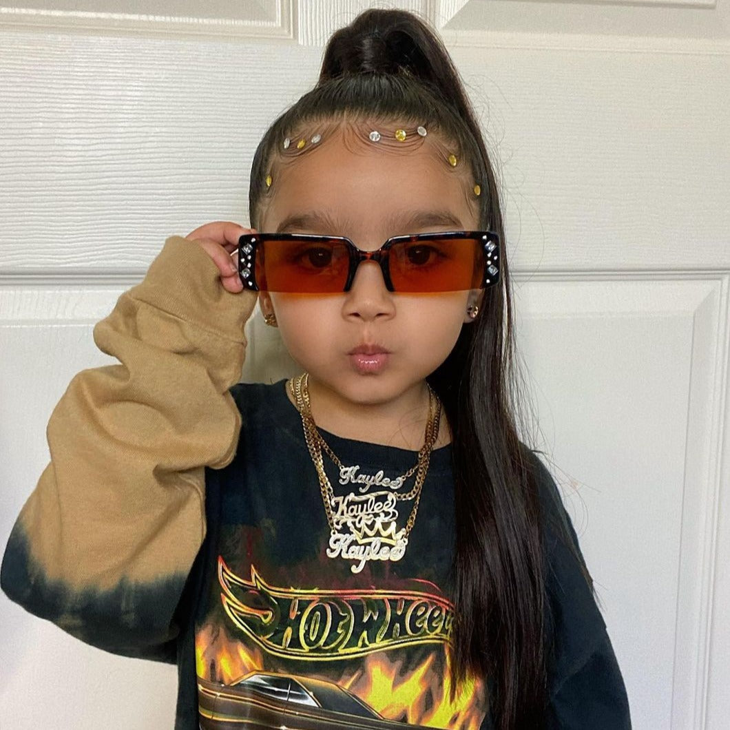 Collar de nombre de doble chapado para niños