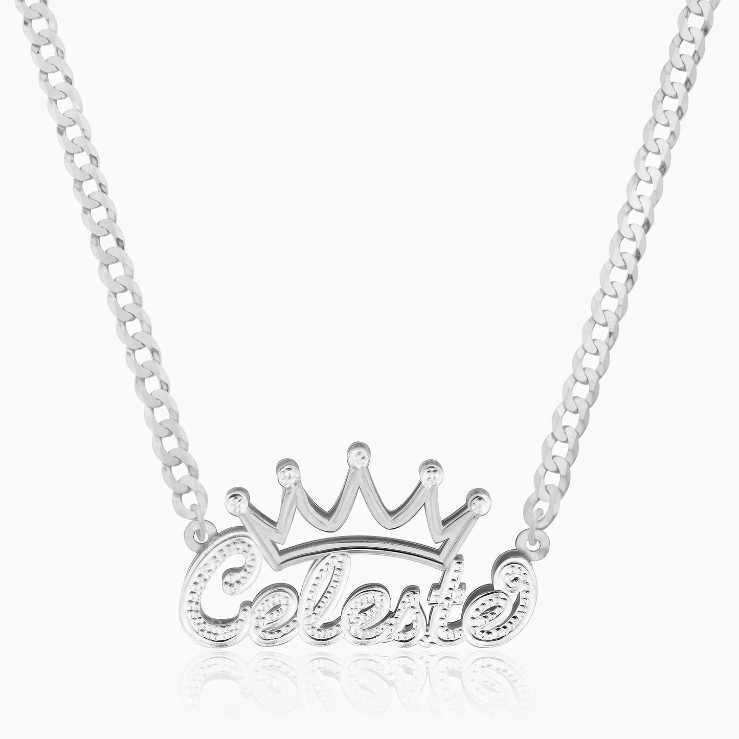 Collar de nombre de la corona de chapado doble para niños