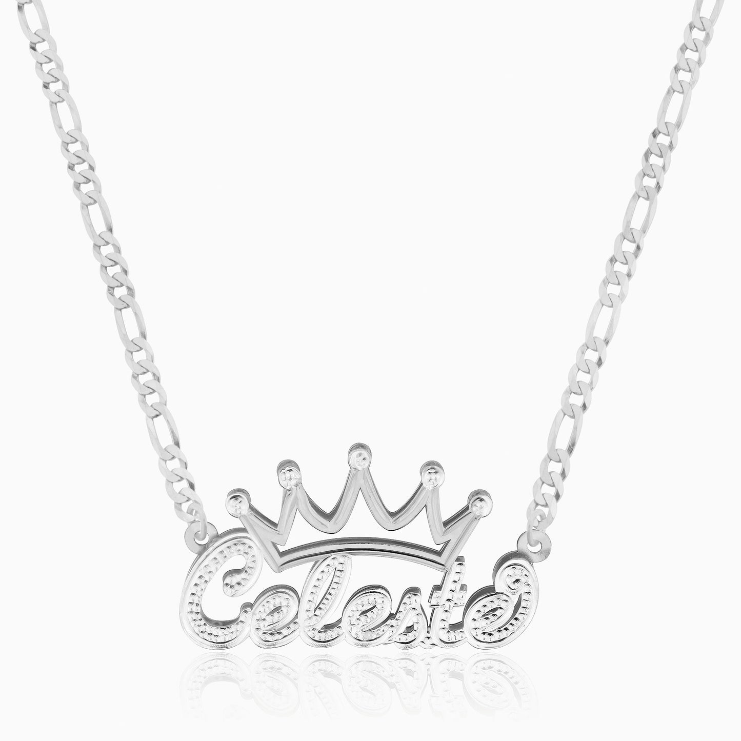 Collar de nombre de la corona de chapado doble para niños