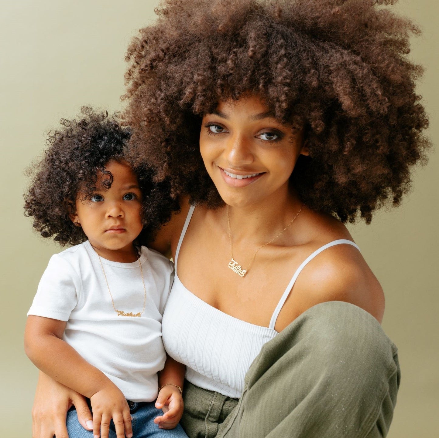 Collar de nombre de corte de diamante para niños